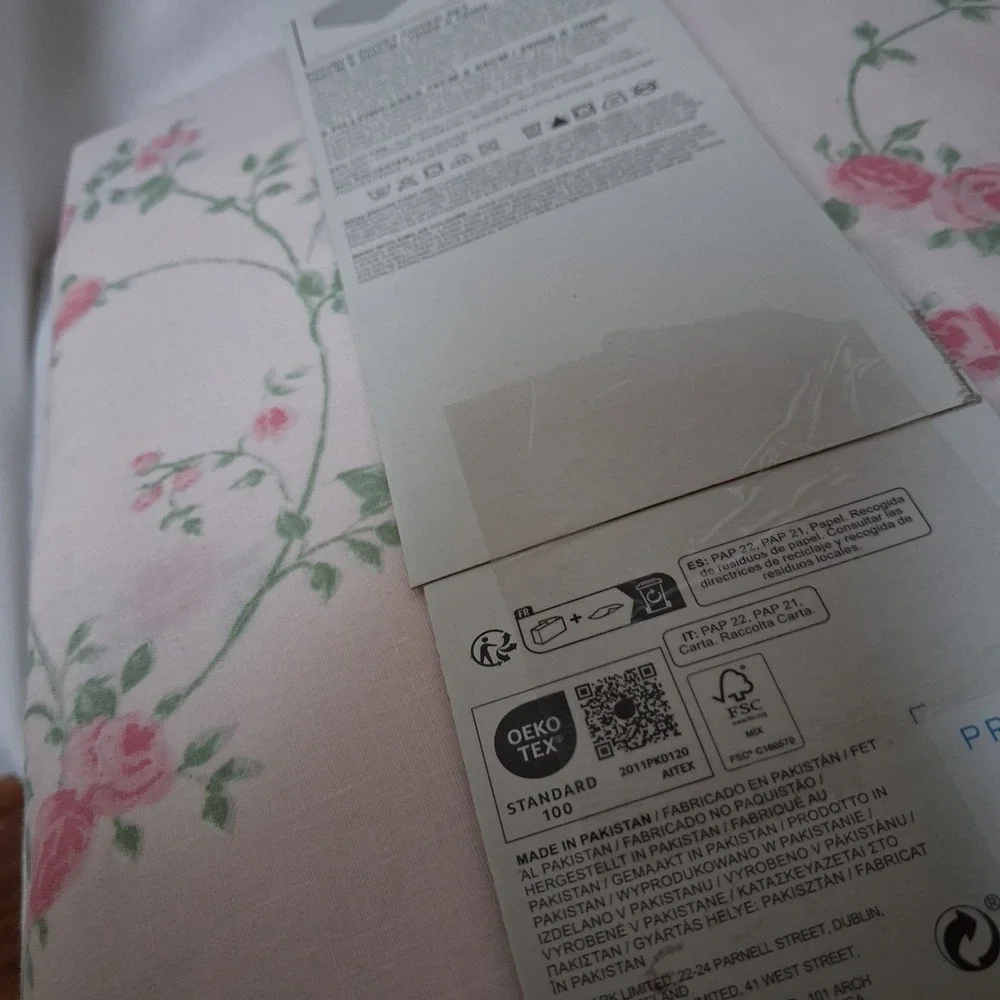 Primark‎ Home Pink Floral Rose Double Duvet Set Cotton Rich 200x200cm New